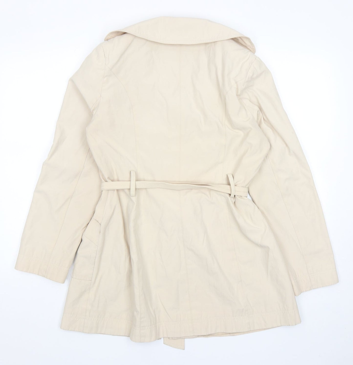 Womens UK Size 10 BHS Beige Trench Coat