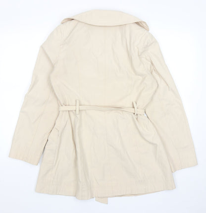 Womens UK Size 10 BHS Beige Trench Coat
