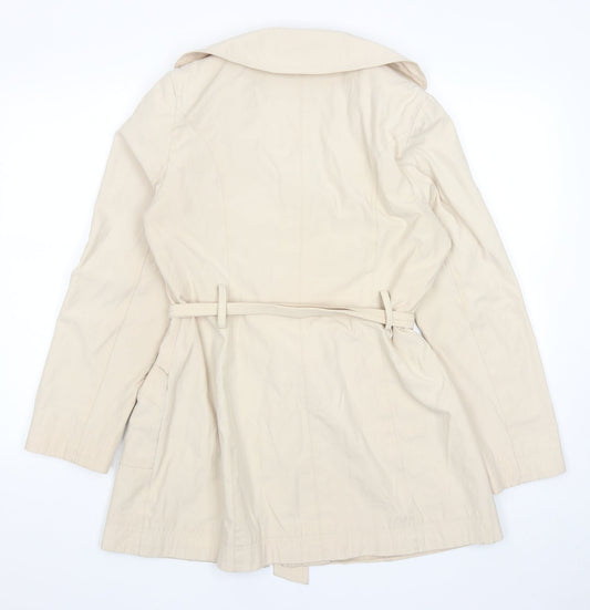 Womens UK Size 10 BHS Beige Trench Coat