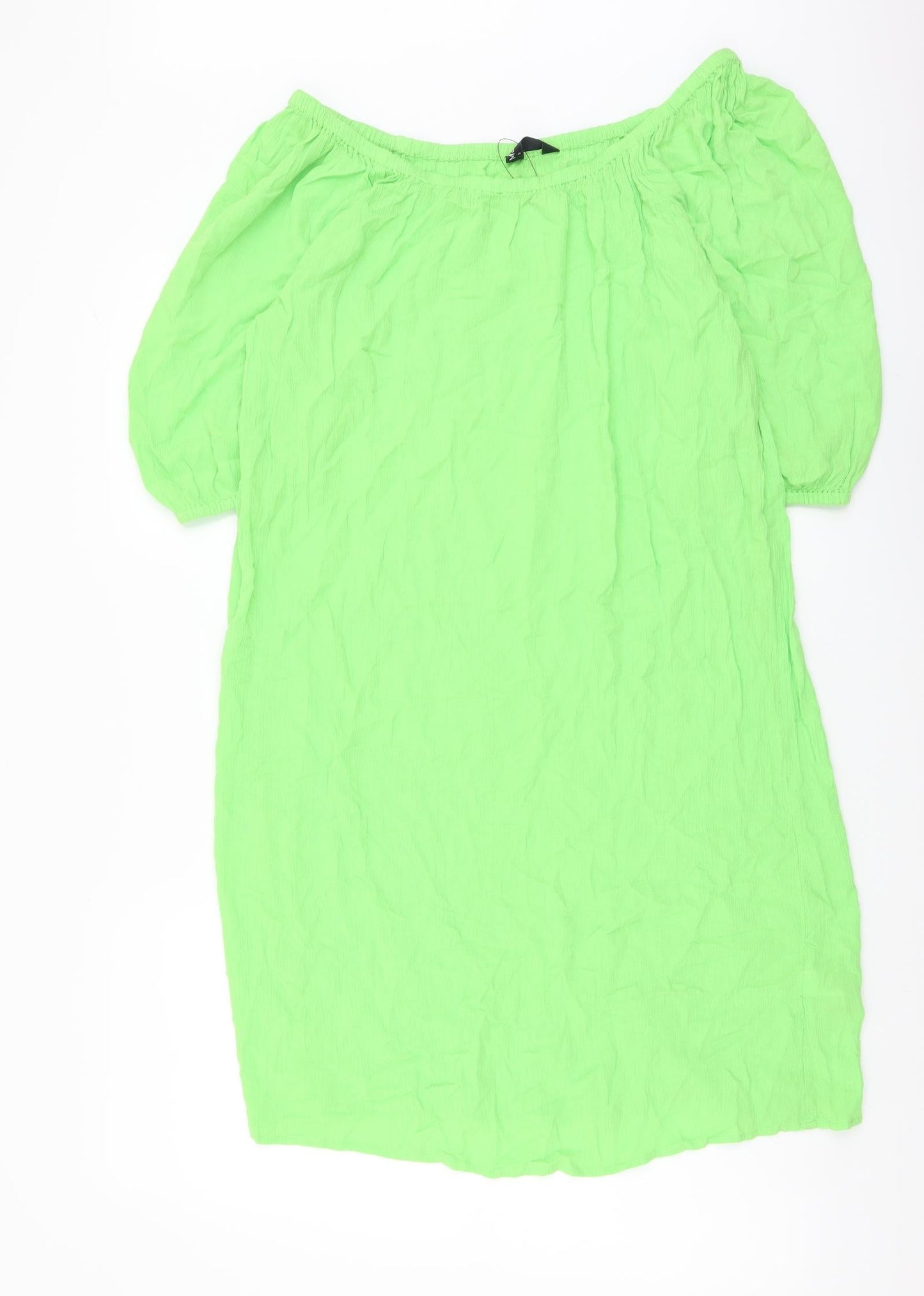 Marks and Spencer Womens Green Viscose A-Line Size S Off the Shoulder Pullover