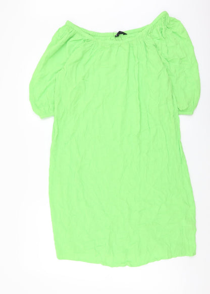 Marks and Spencer Womens Green Viscose A-Line Size S Off the Shoulder Pullover