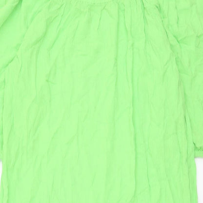 Marks and Spencer Womens Green Viscose A-Line Size S Off the Shoulder Pullover