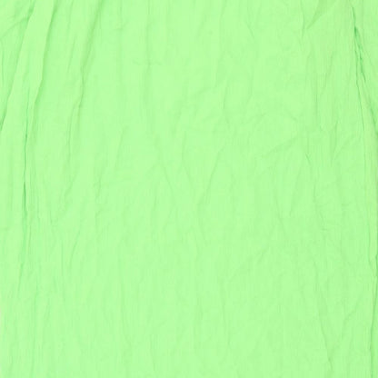 Marks and Spencer Womens Green Viscose A-Line Size S Off the Shoulder Pullover