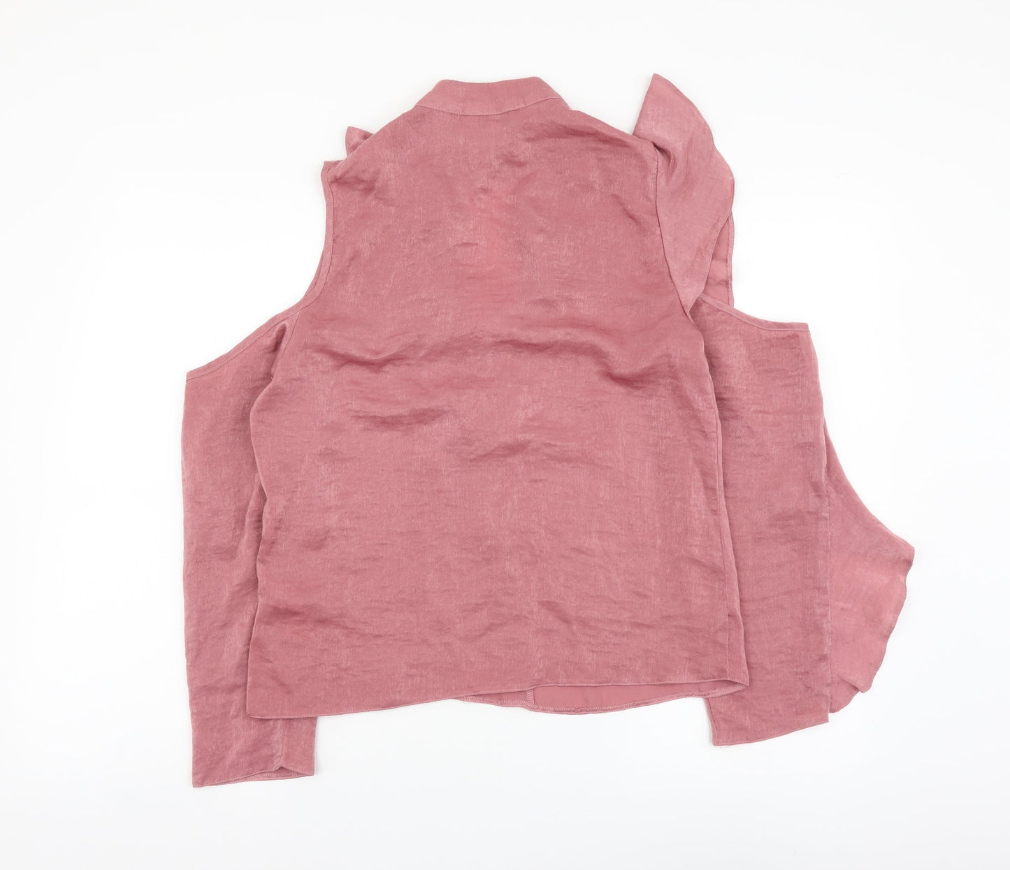 Miss Selfridge Womens Pink Polyester Basic Blouse Size 10 Round Neck