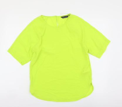 Womens UK Size 6 Marks and Spencer Green Basic T-Shirt