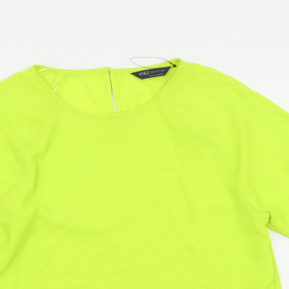 Womens UK Size 6 Marks and Spencer Green Basic T-Shirt