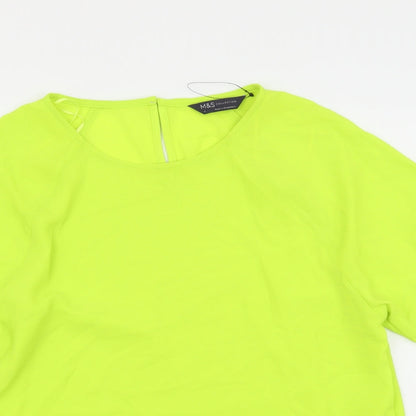 Womens UK Size 6 Marks and Spencer Green Basic T-Shirt