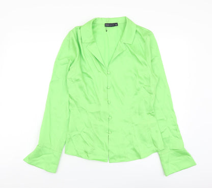 Womens UK Size 6 Marks and Spencer Green Basic Button-Up