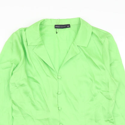 Womens UK Size 6 Marks and Spencer Green Basic Button-Up
