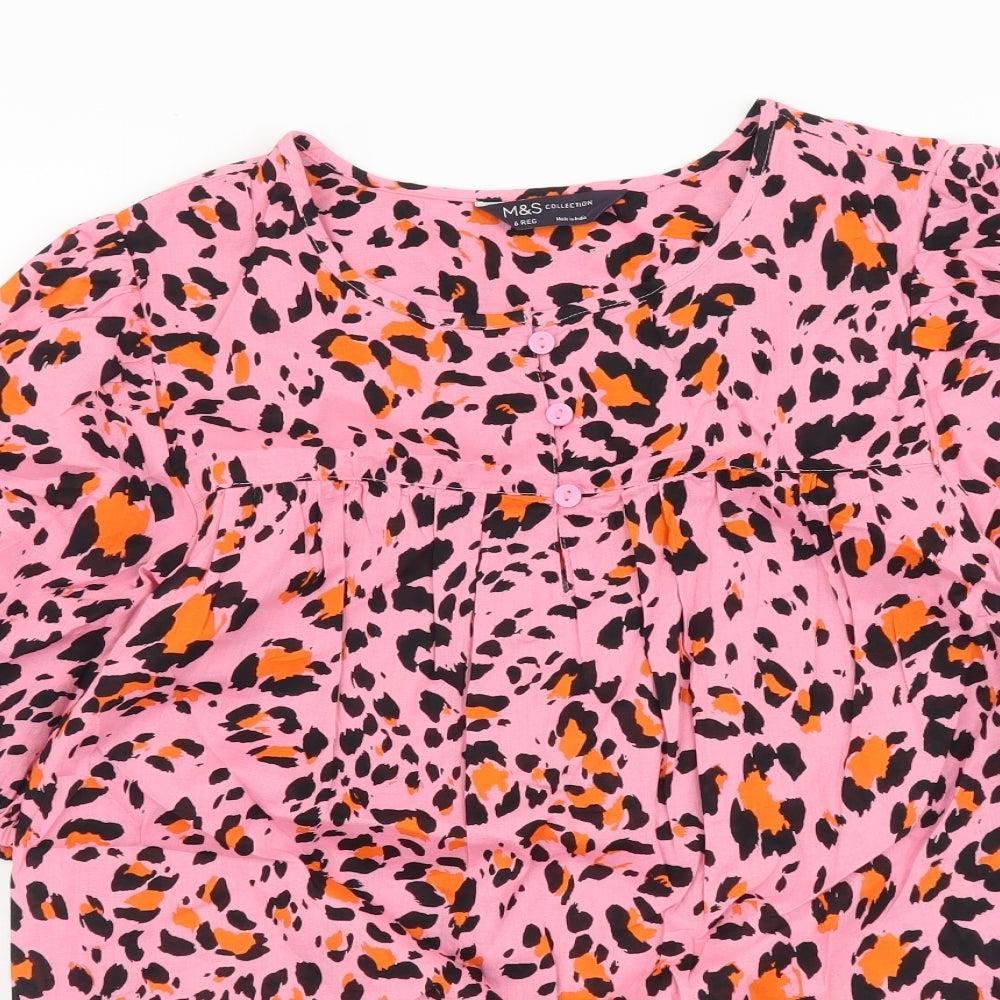 Womens UK Size 6 Marks and Spencer Pink Basic Blouse
