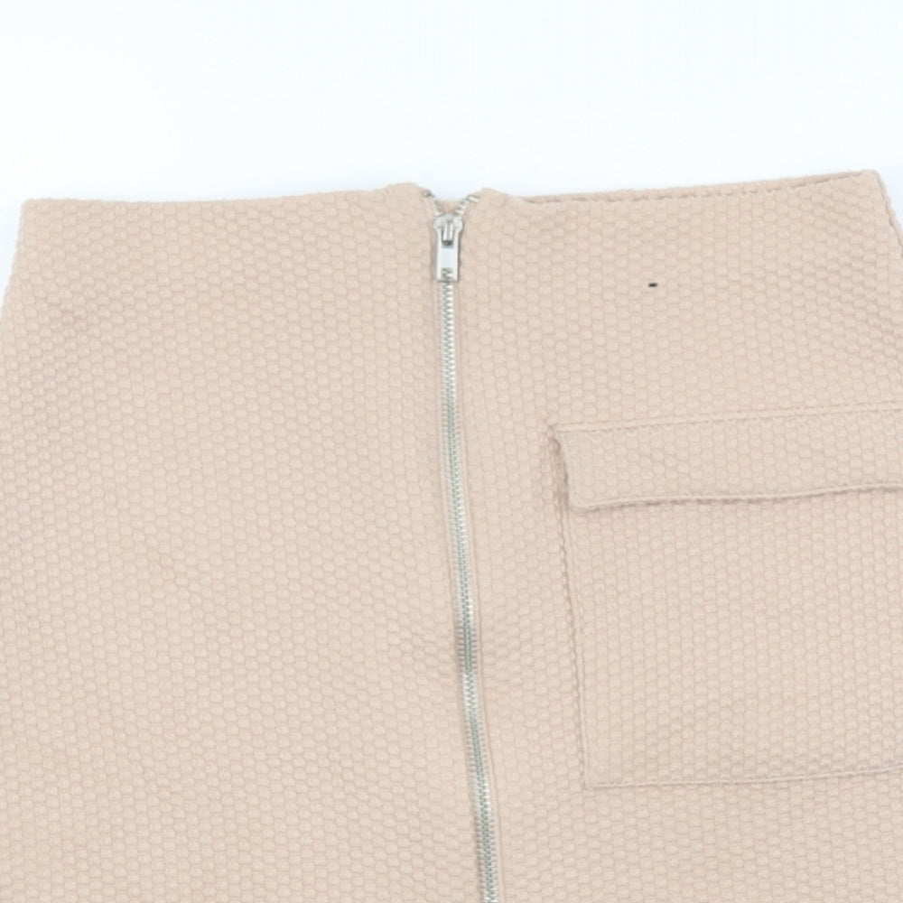 Atmosphere Womens Pink Polyester A-Line Skirt Size 8 Zip