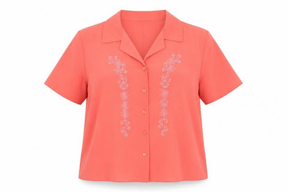 Womens UK Size 16 Berkertex Orange Basic Button-Up