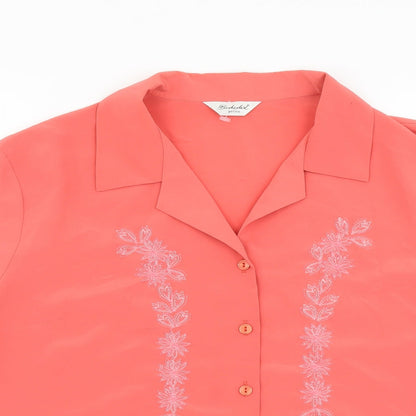 Berkertex Womens Orange Polyester Basic Button-Up Size 16 Collared