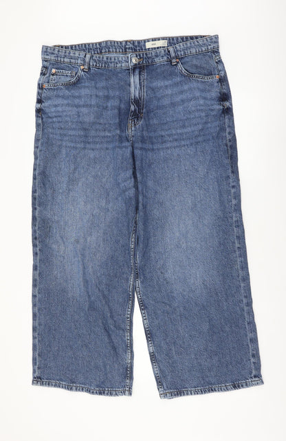 Womens UK Size 18 Marks and Spencer Regular Fit Straight Blue Jeans