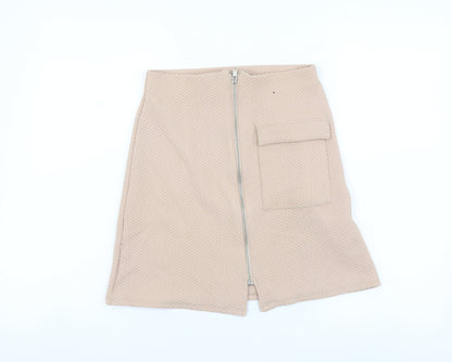 Atmosphere Womens Pink Polyester Mini Skirt Size 8 Zip