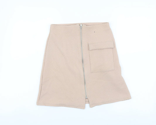 Atmosphere Womens Pink Polyester Mini Skirt Size 8 Zip