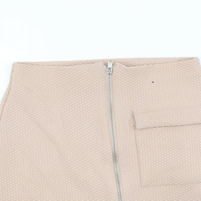 Atmosphere Womens Pink Polyester Mini Skirt Size 8 Zip