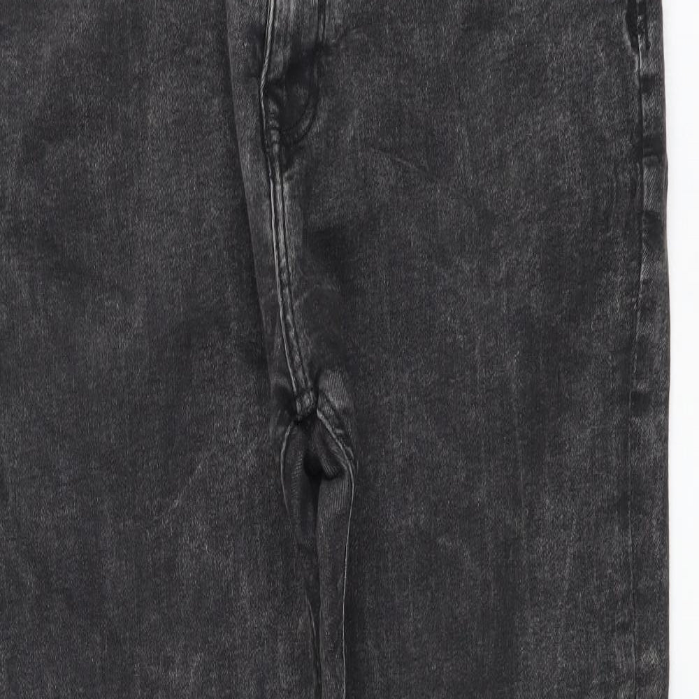 Bershka Womens Grey Cotton Skinny Jeans Size L L28 in Regular Button
