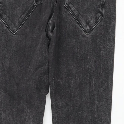 Bershka Womens Grey Cotton Skinny Jeans Size L L28 in Regular Button