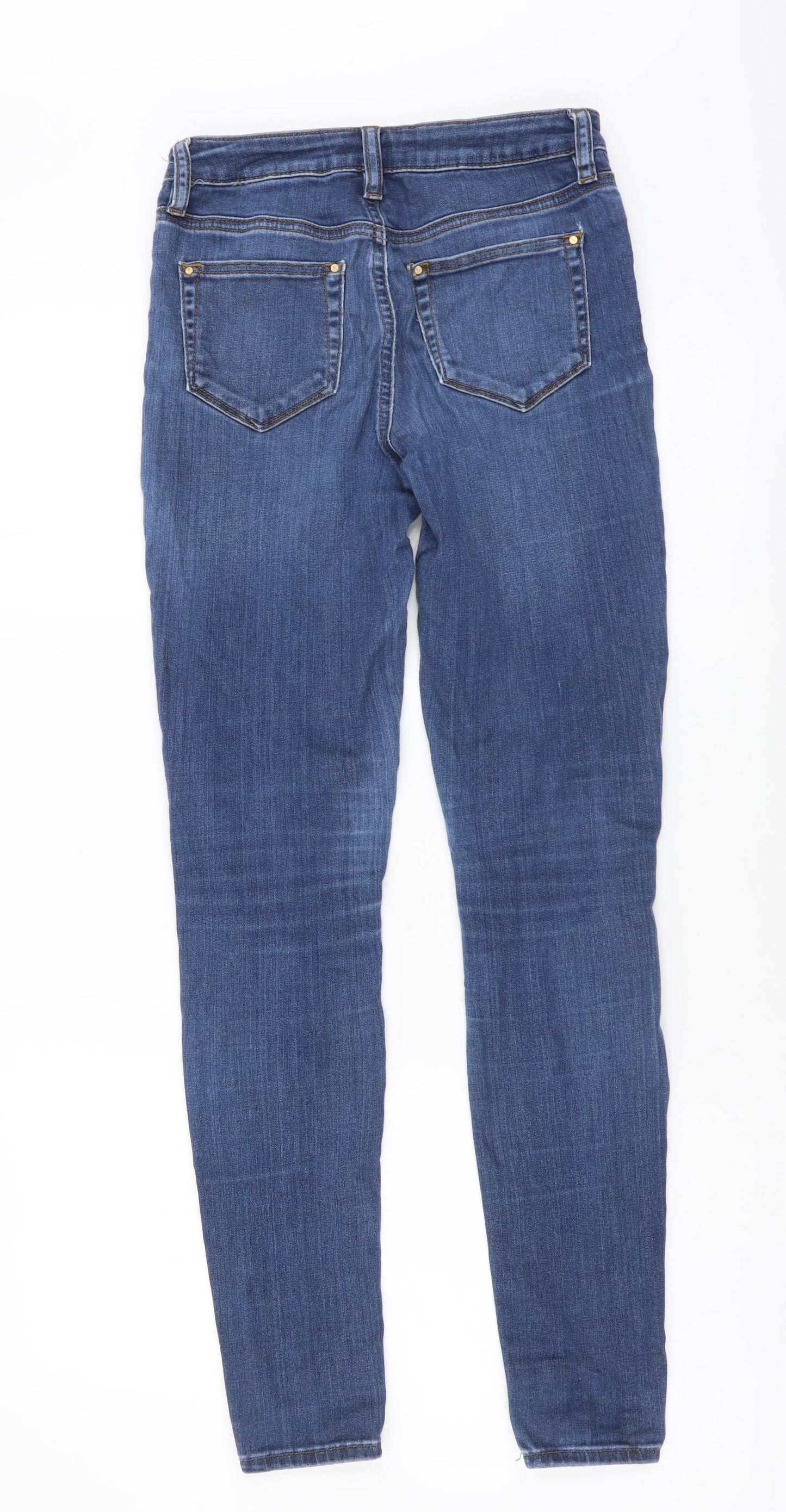 Womens UK Size 8 Waredenim Regular Fit Skinny Blue Jeans