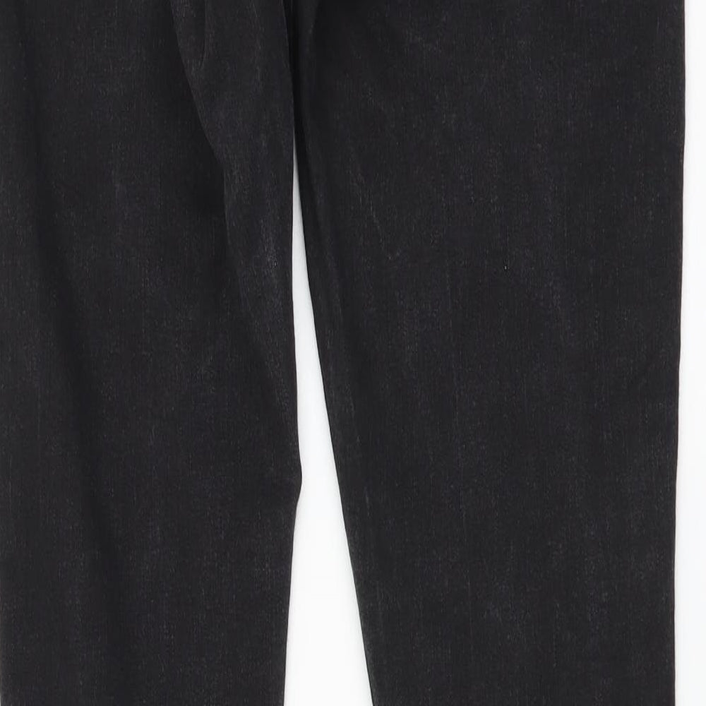 Topshop Womens Black Cotton Skinny Jeans Size 28 in L30 in Regular Button