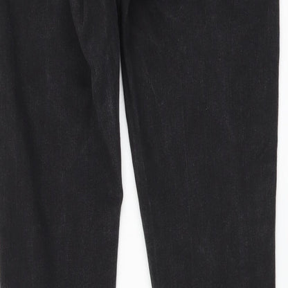 Topshop Womens Black Cotton Skinny Jeans Size 28 in L30 in Regular Button