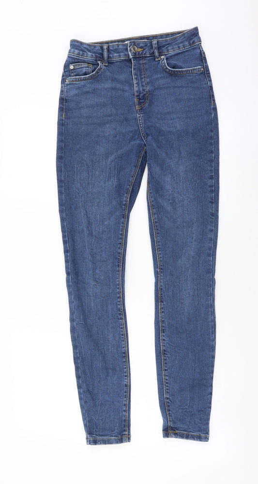 Denim & Co. Womens Blue Cotton Skinny Jeans Size 8 L28 in Regular Button