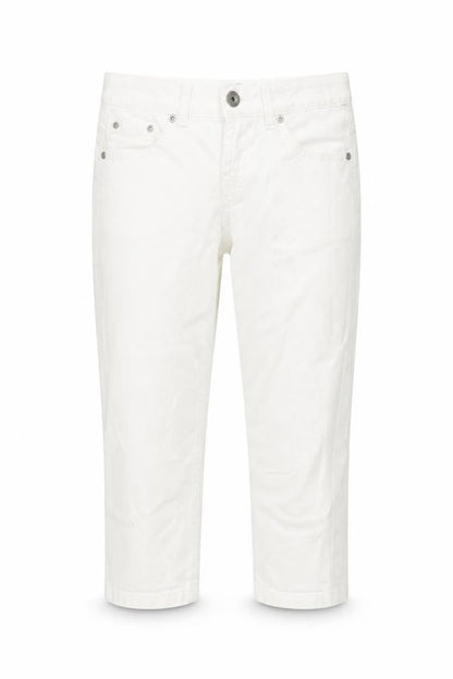 Womens UK Size 12 Denim & Co. Regular Fit Cropped White Jeans