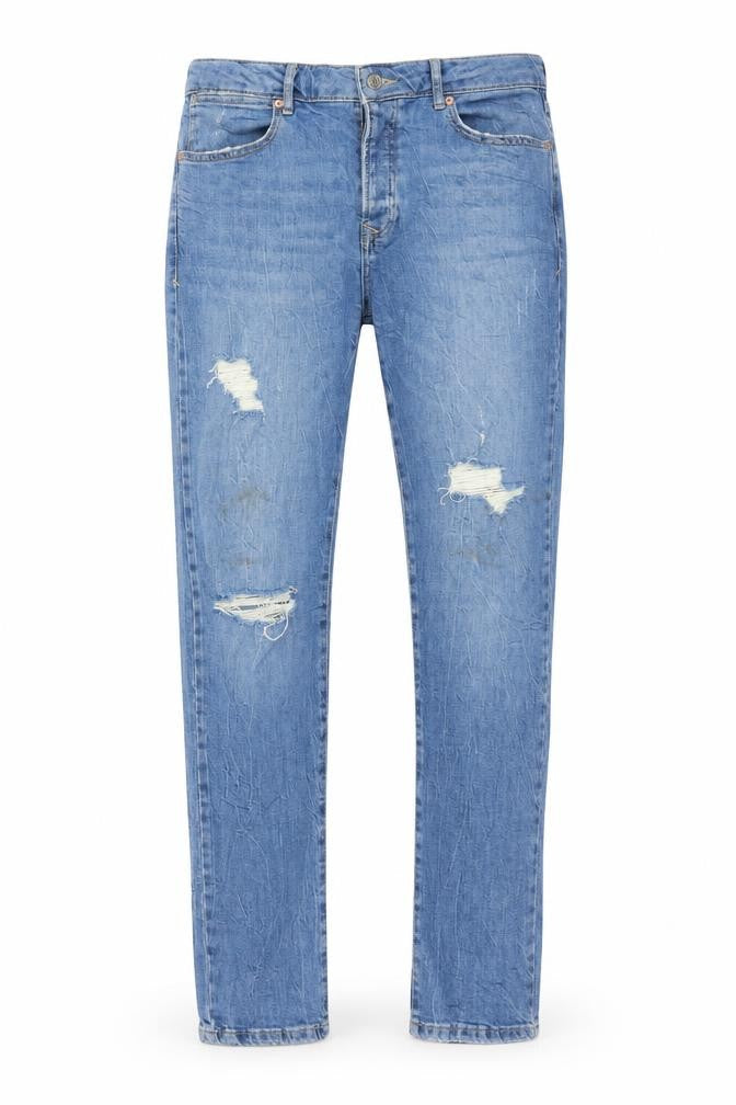 Mens UK Size 34 in Topman Regular Fit Straight Blue Jeans