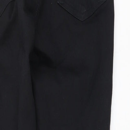 Topshop Womens Black Cotton Skinny Jeans Size 28 in L30 in Regular Button