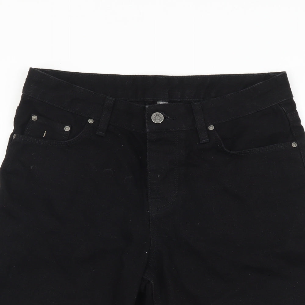 ASOS Mens Black Cotton Bermuda Shorts Size 28 in L10 in Regular Button