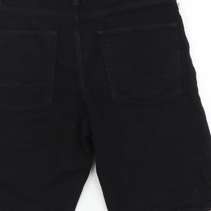ASOS Mens Black Cotton Bermuda Shorts Size 28 in L10 in Regular Button