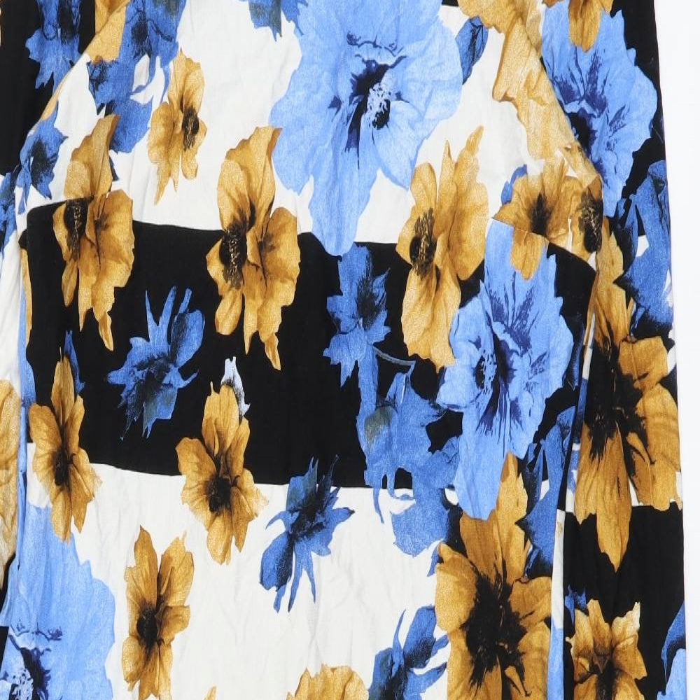 Marks and Spencer Womens Multicoloured Floral Viscose Pencil Dress Size 10 Boat Neck Pullover