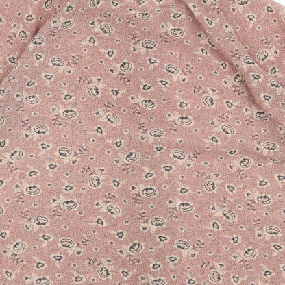 George Womens Pink Floral Polyester Basic Button-Up Size 8 Collared - Box Fit Shirt