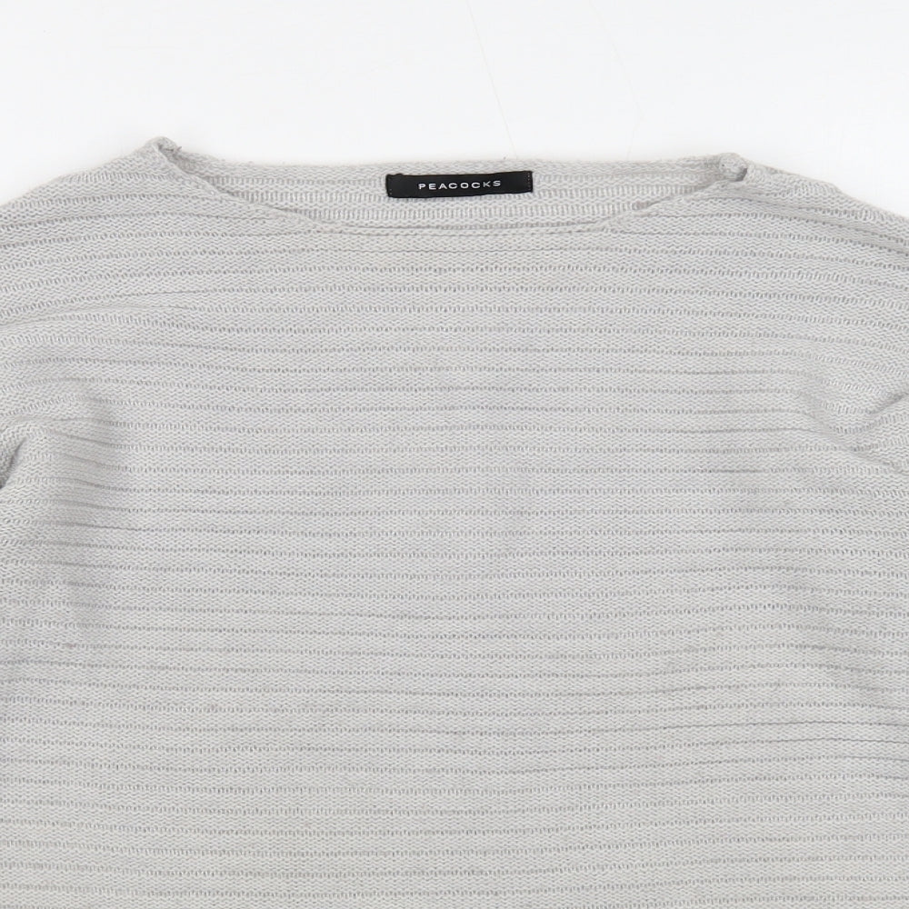 Womens UK Size S Peacocks Grey Pullover Jumper