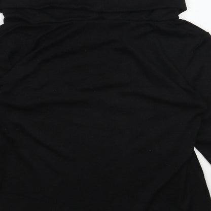 Classic Womens Black Roll Neck Polyester Pullover Jumper Size 14