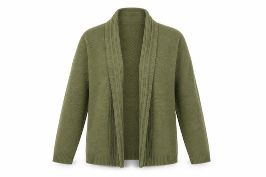 Womens UK Size M Pure and Natural Green Cardigan Jumper