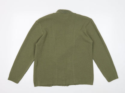 Womens UK Size M Pure and Natural Green Cardigan Jumper