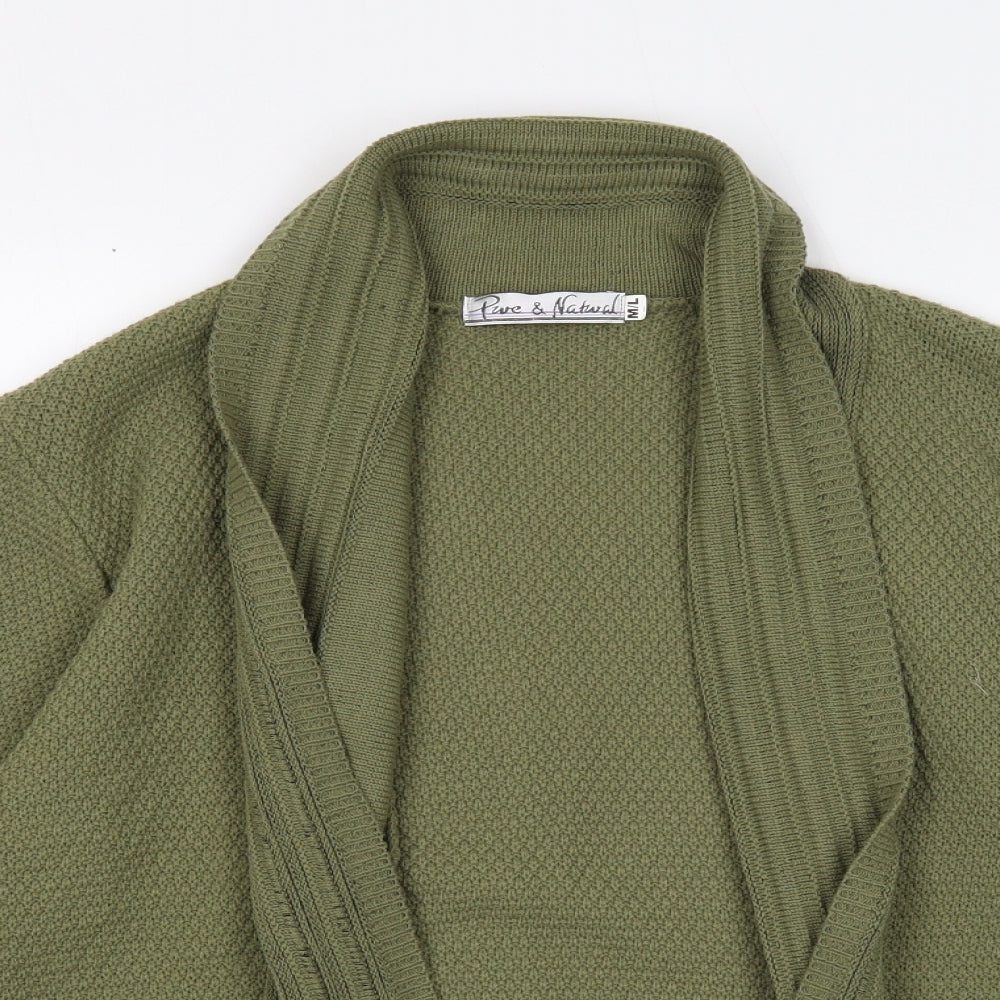 Womens UK Size M Pure and Natural Green Cardigan Jumper