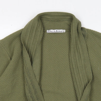 Womens UK Size M Pure and Natural Green Cardigan Jumper