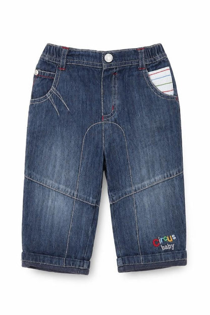Blue Zoo Boys Blue Cotton Capri Jeans Size 9-12 Months Button