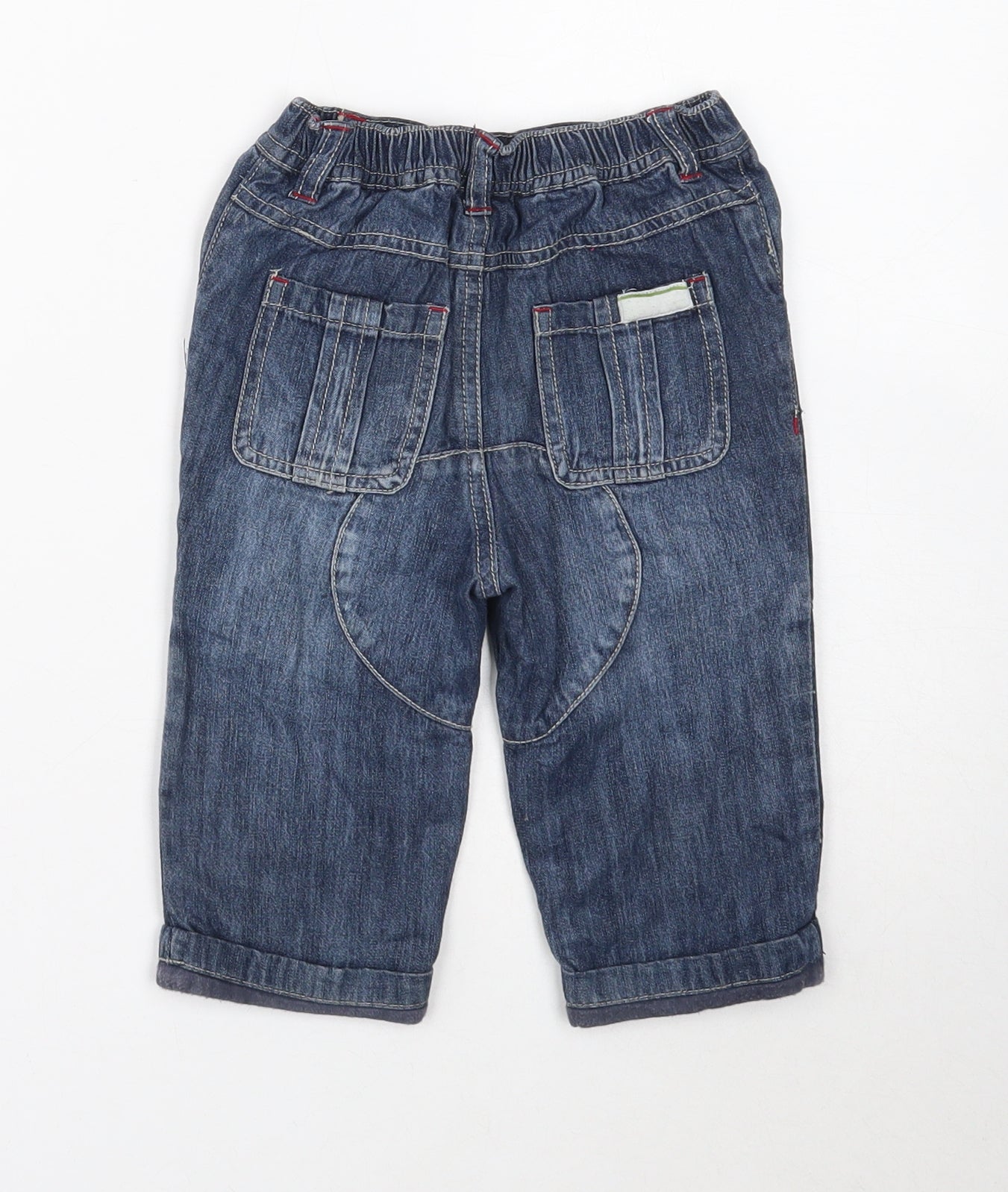 Blue Zoo Boys Blue Cotton Capri Jeans Size 9-12 Months Button