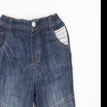 Blue Zoo Boys Blue Cotton Capri Jeans Size 9-12 Months Button