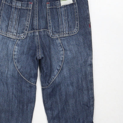 Blue Zoo Boys Blue Cotton Capri Jeans Size 9-12 Months Button