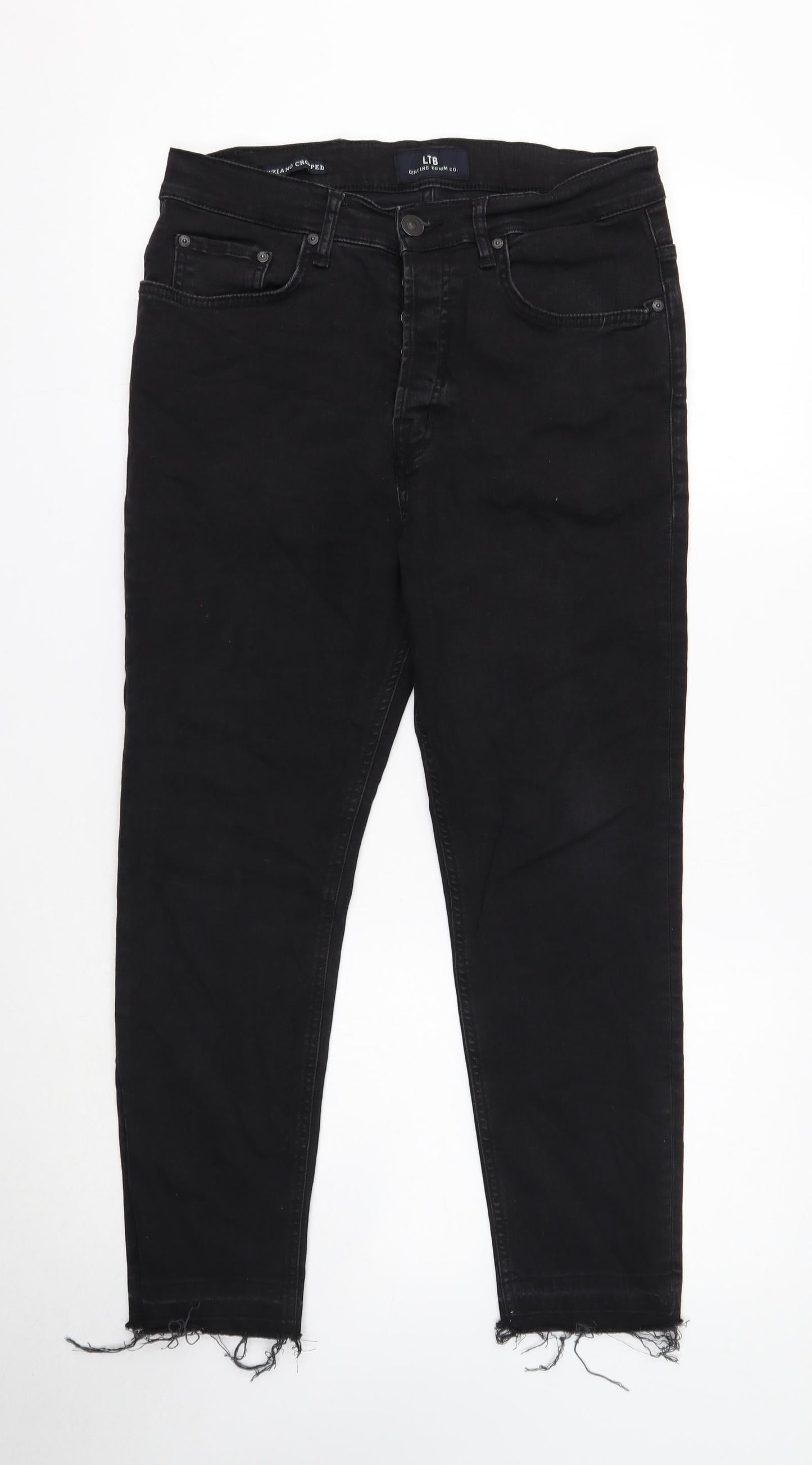 LTB Mens Black Cotton Straight Jeans Size 30 in L31 in Regular Button
