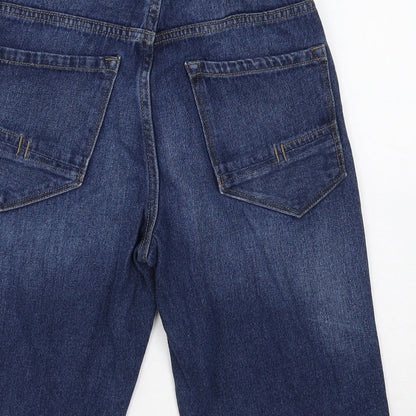 Premium Denim Collection Boys Blue Cotton Cropped Jeans Size 12 Years Regular Button
