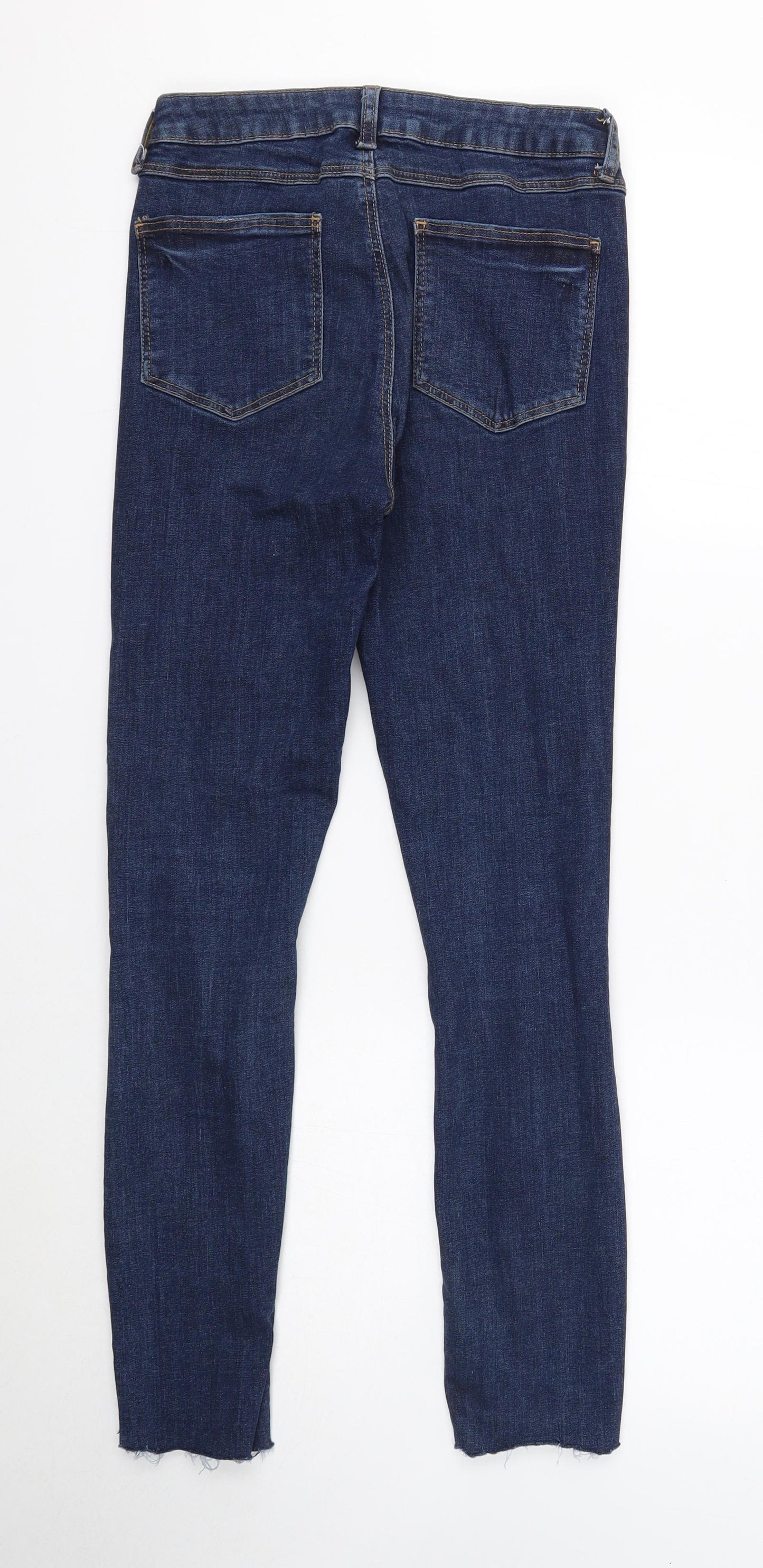 Denim & Co. Womens Blue Cotton Skinny Jeans Size 6 Regular Button