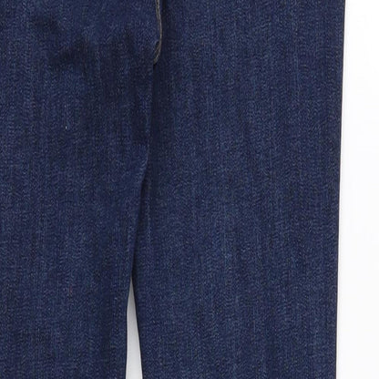Denim & Co. Womens Blue Cotton Skinny Jeans Size 6 Regular Button