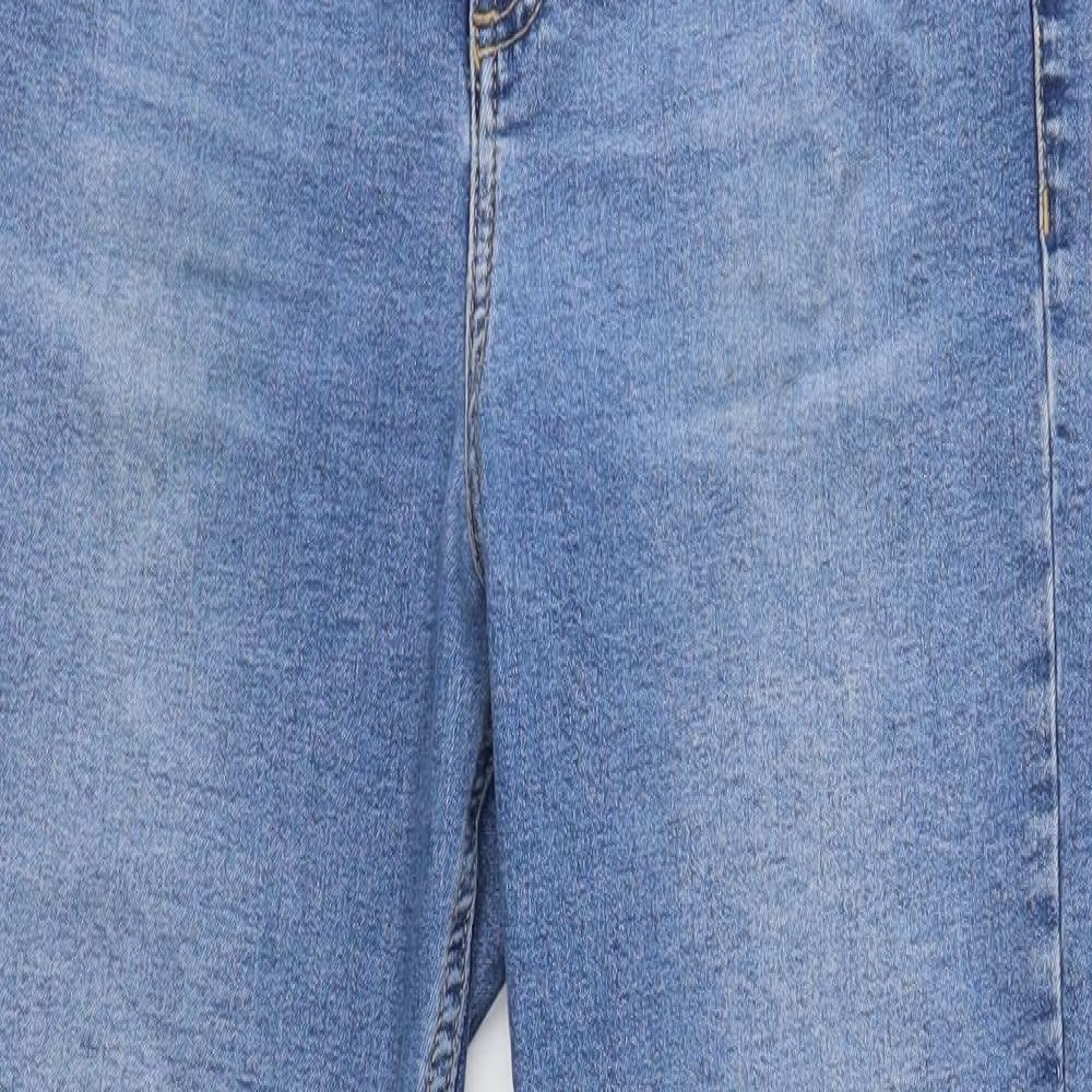 Topshop Womens Blue Cotton Skinny Jeans Size 30 in L32 in Regular Button