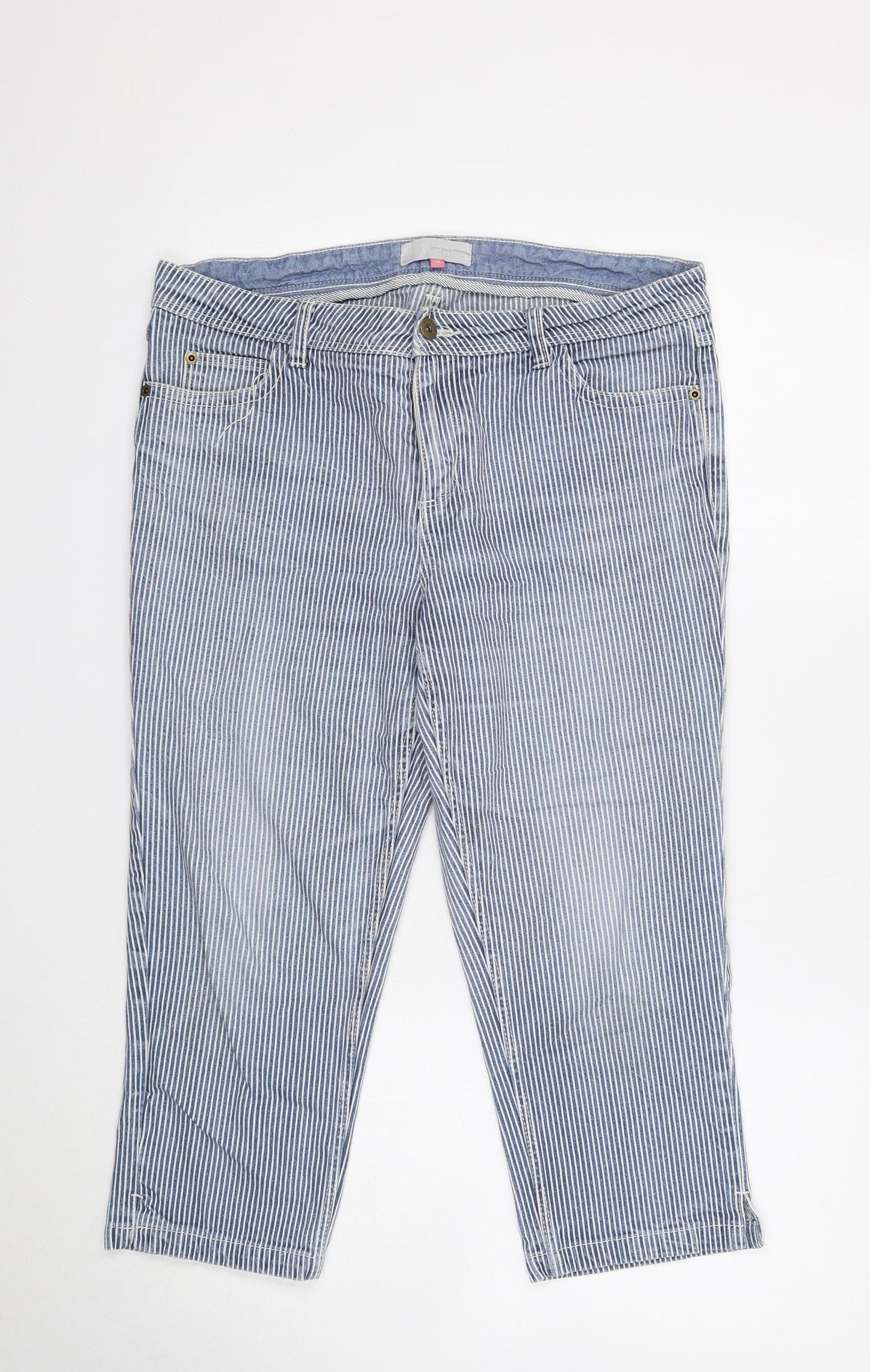 Womens UK Size 40 in John Lewis Regular Fit Cropped Blue Jeans